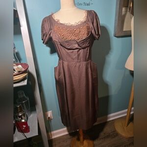 Stunning 1940's Mocha Colored Dress